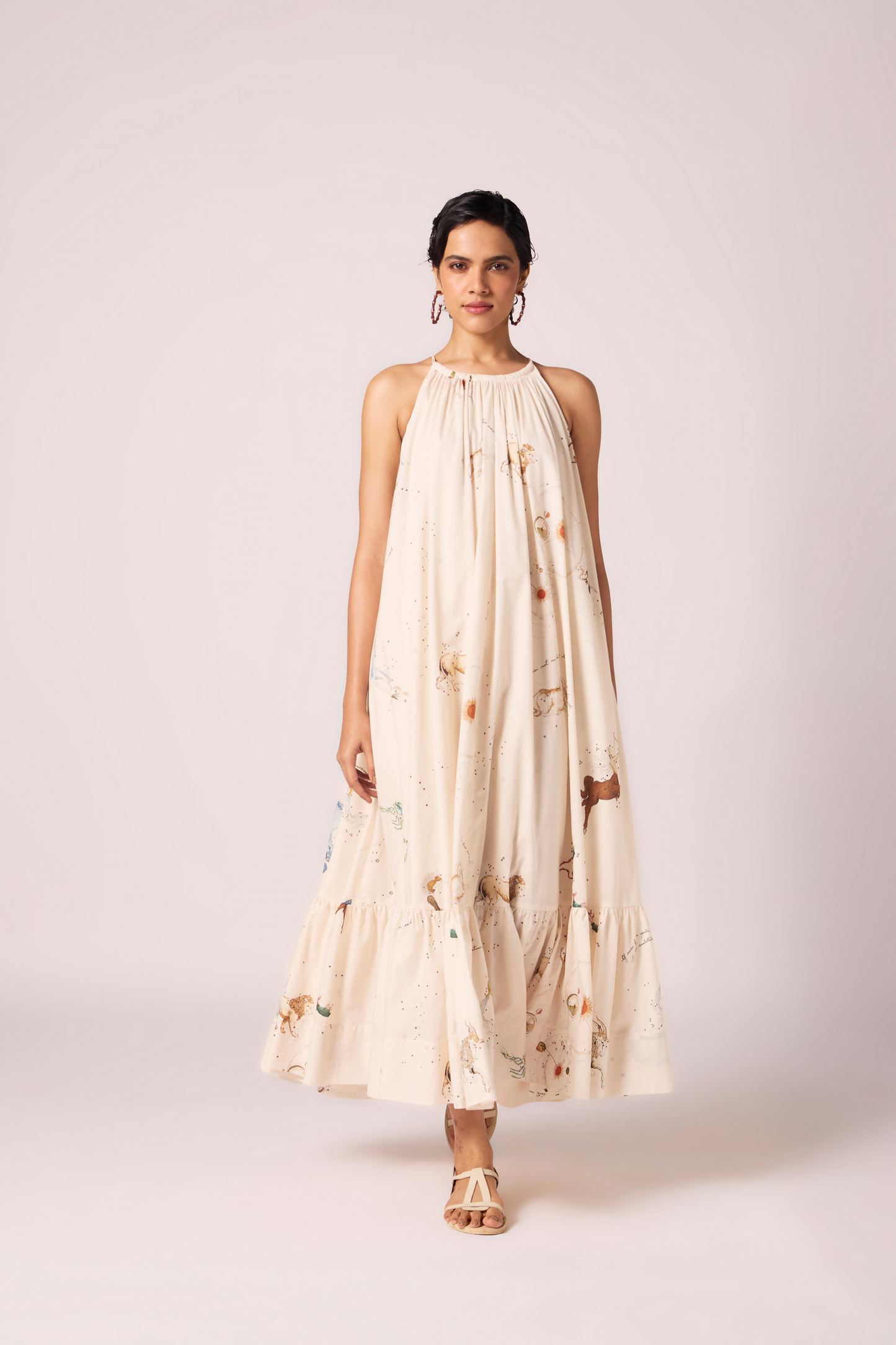 Naiara Zodiac Print Maxi Dress