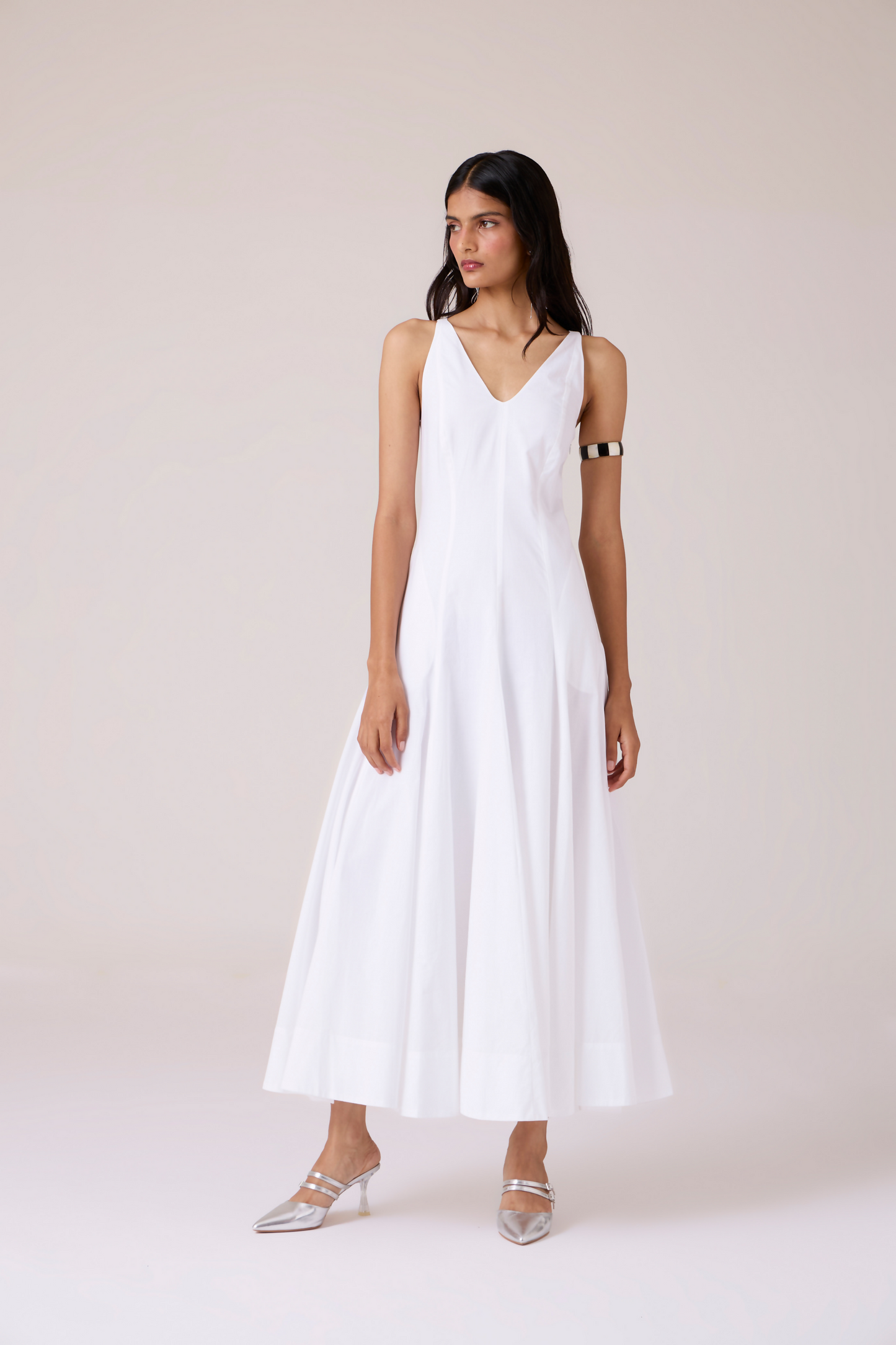 Aurora White Panelled Dress