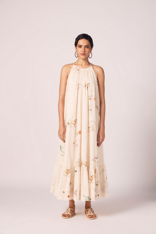 Naiara Zodiac Print Maxi Dress