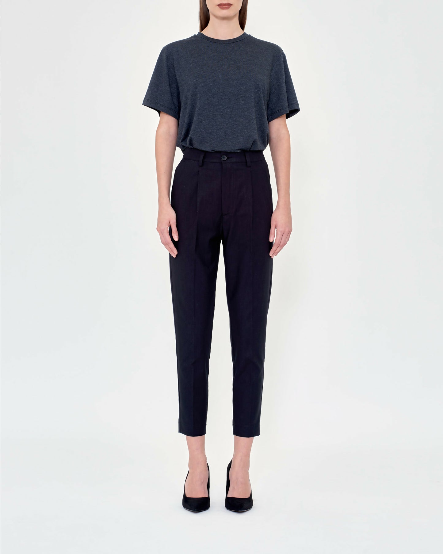 Oversized T-shirt Audrey in Black Coffee Fiber