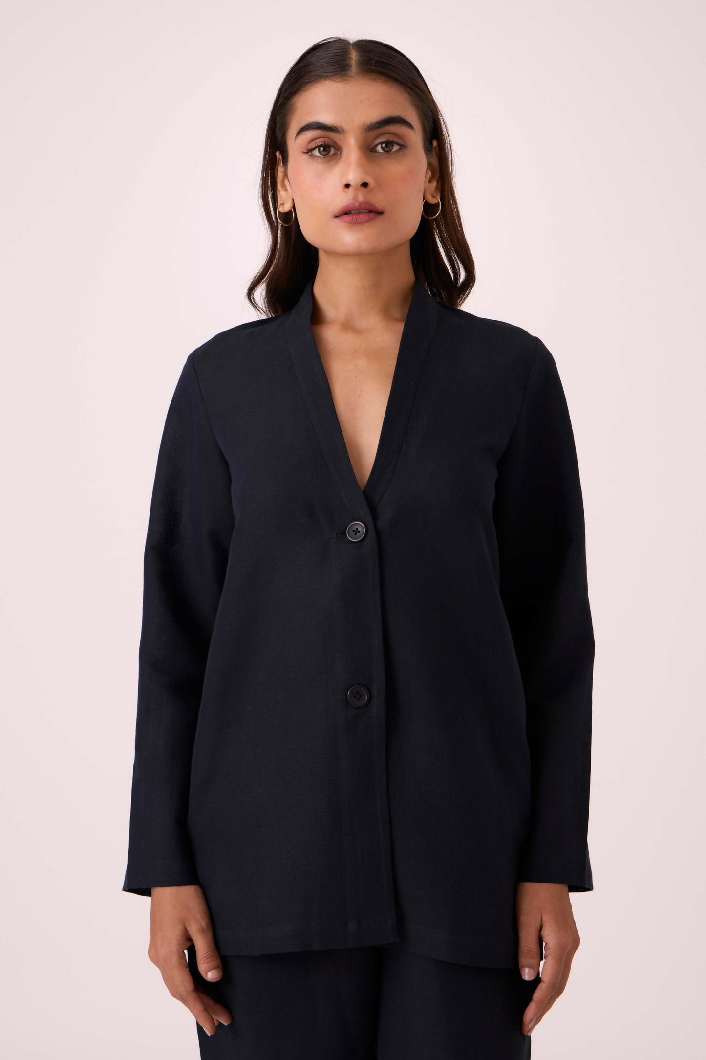 Darcy Black Linen Jacket