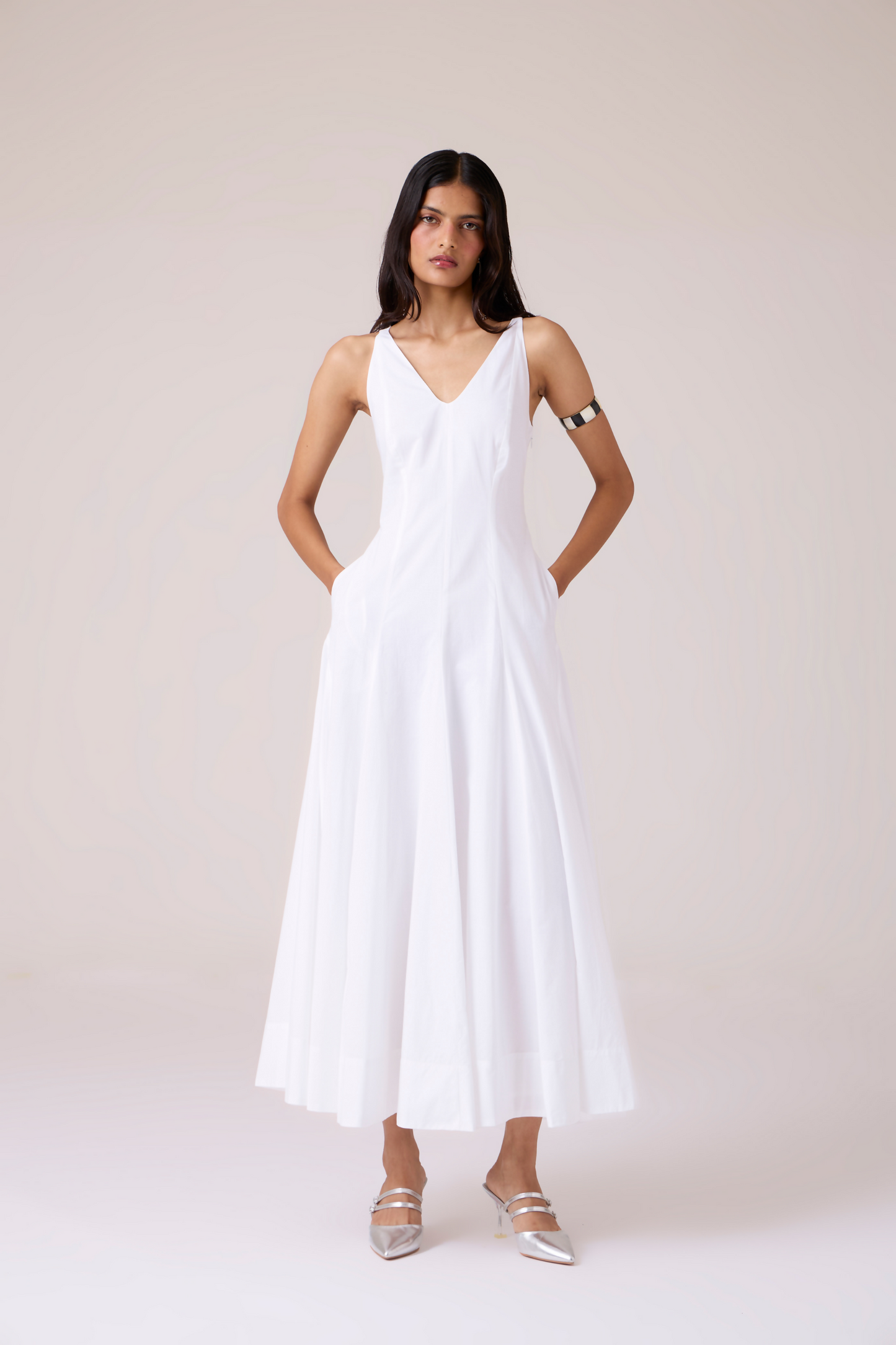 Aurora White Panelled Dress