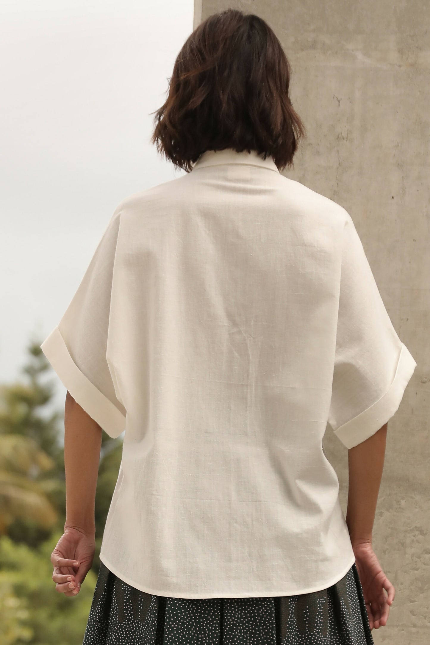 Jay White Oversized Button Down Box Shirt In Handwoven Cotton